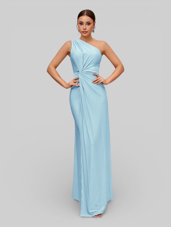 Vestido de Festa Acetinado Alça Única Torcido - Aurea Dress