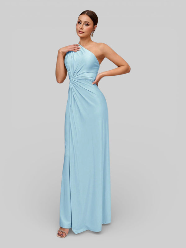 Vestido de Festa Acetinado Alça Única Torcido - Aurea Dress
