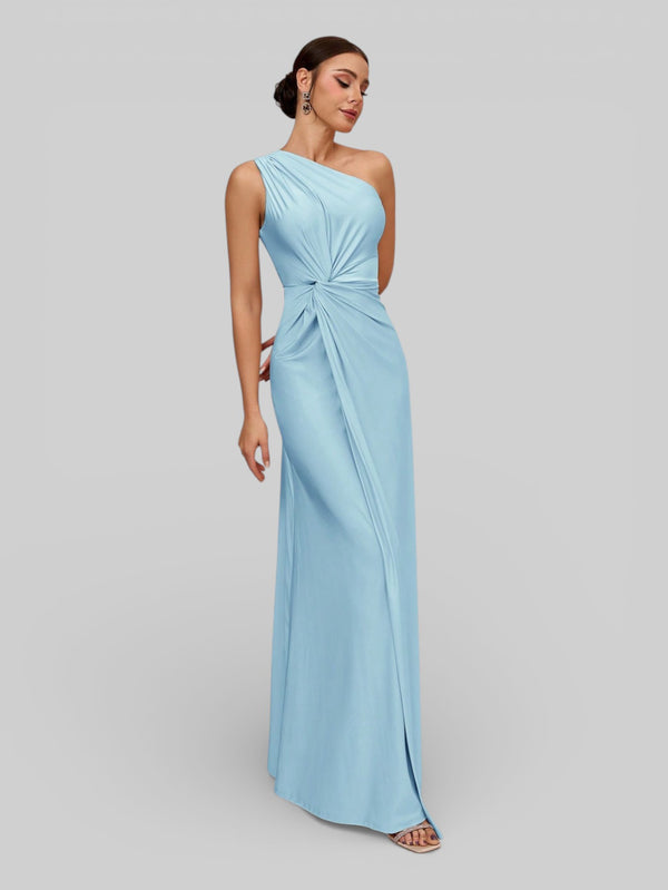 Vestido de Festa Acetinado Alça Única Torcido - Aurea Dress