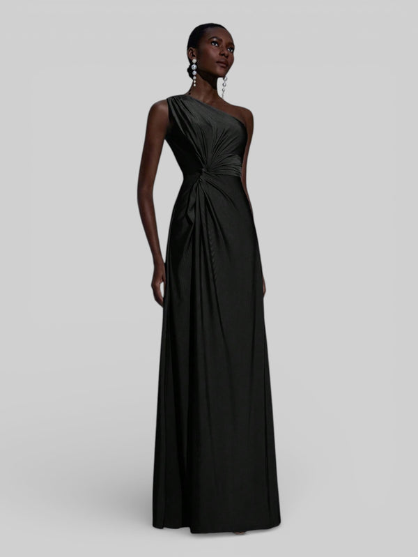 Vestido de Festa Acetinado Alça Única Torcido - Aurea Dress