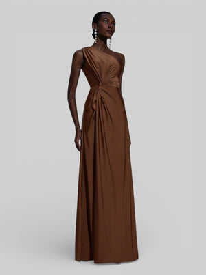 Vestido de Festa Acetinado Alça Única Torcido - Aurea Dress