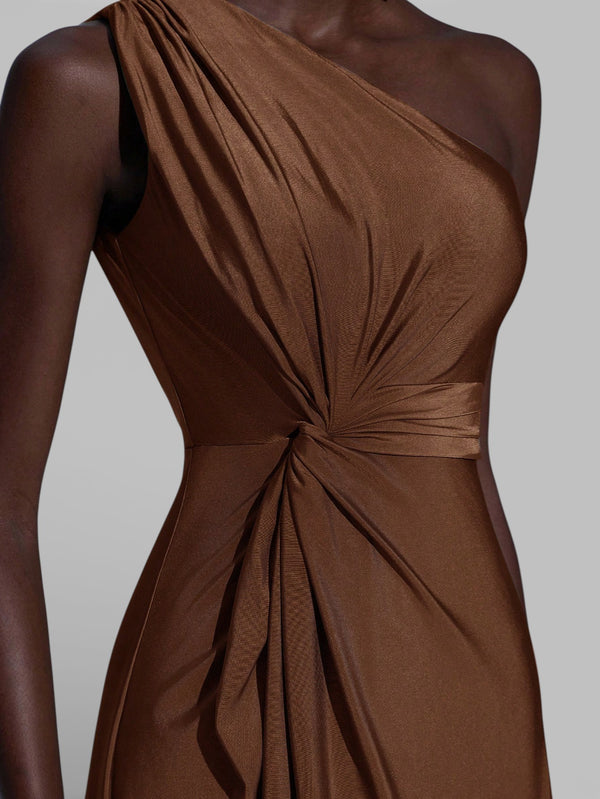 Vestido de Festa Acetinado Alça Única Torcido - Aurea Dress