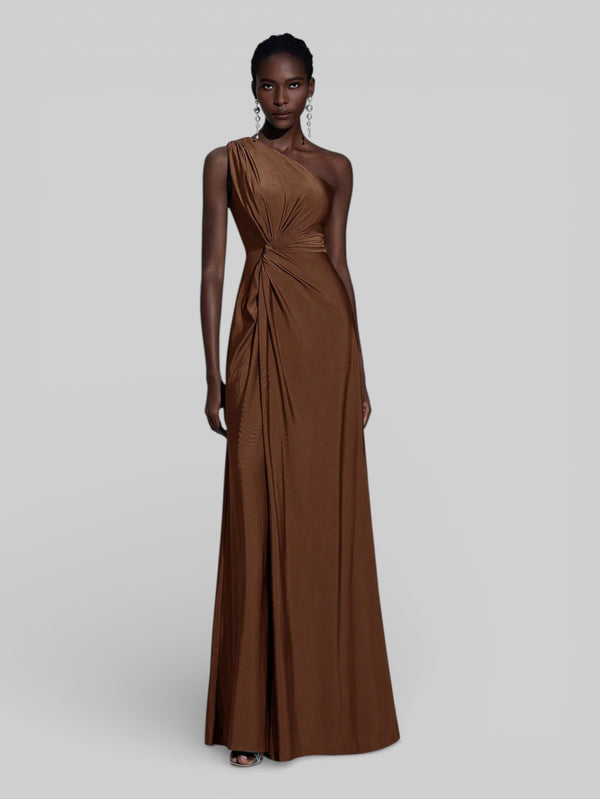 Vestido de Festa Acetinado Alça Única Torcido - Aurea Dress