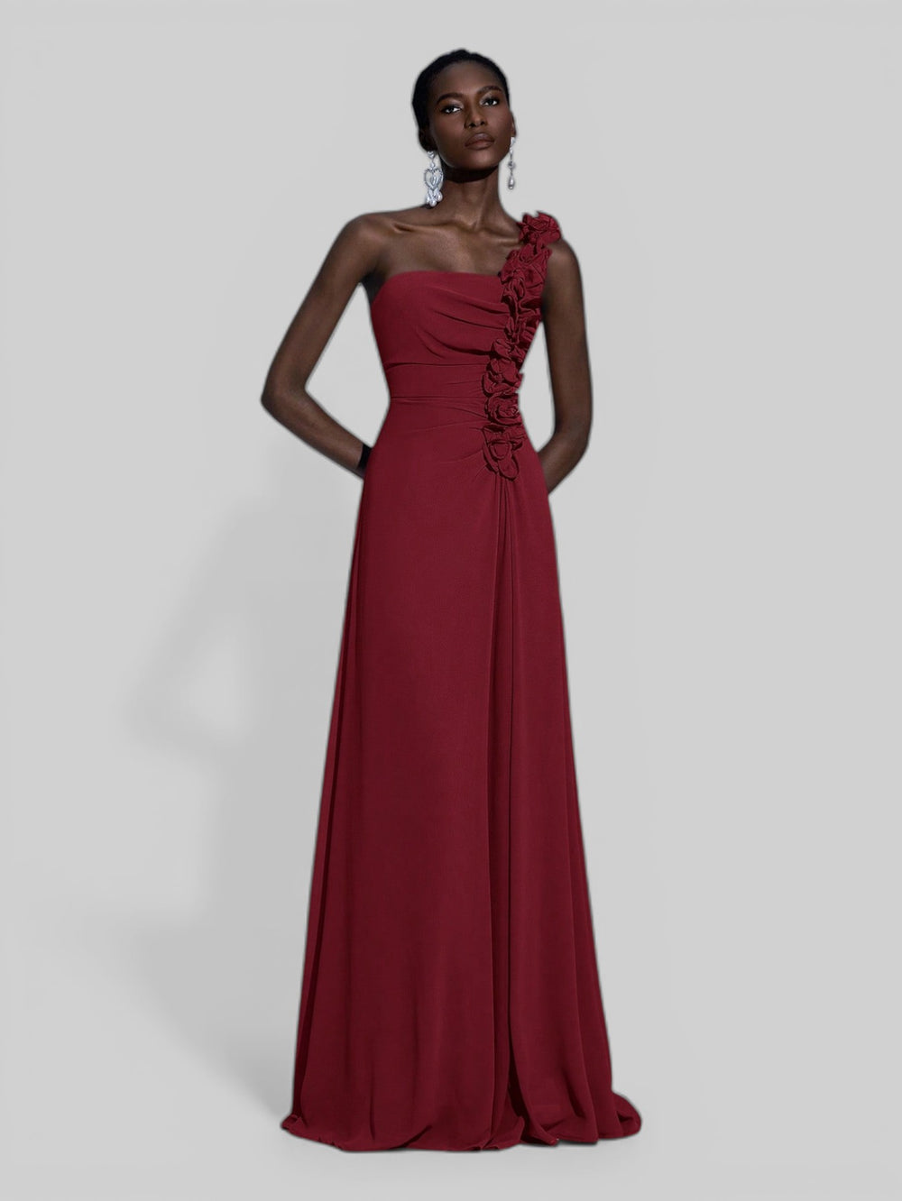 Vestido de Festa Alça Única Flores - Aurea Dress