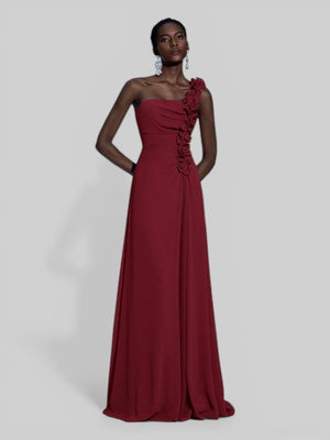 Vestido de Festa Alça Única Flores - Aurea Dress