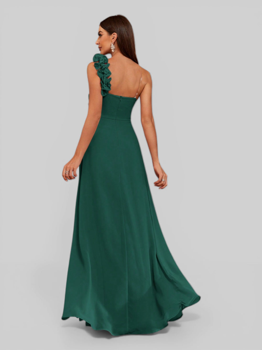 Vestido de Festa Alça Única Flores - Aurea Dress