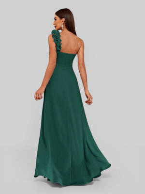 Vestido de Festa Alça Única Flores - Aurea Dress