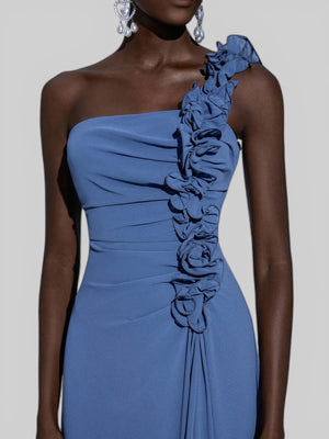 Vestido de Festa Alça Única Flores - Aurea Dress