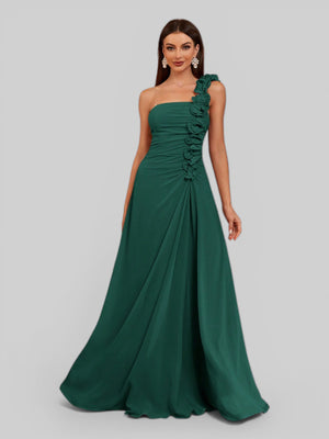 Vestido de Festa Alça Única Flores - Aurea Dress