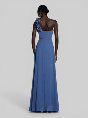 Vestido de Festa Alça Única Flores - Aurea Dress