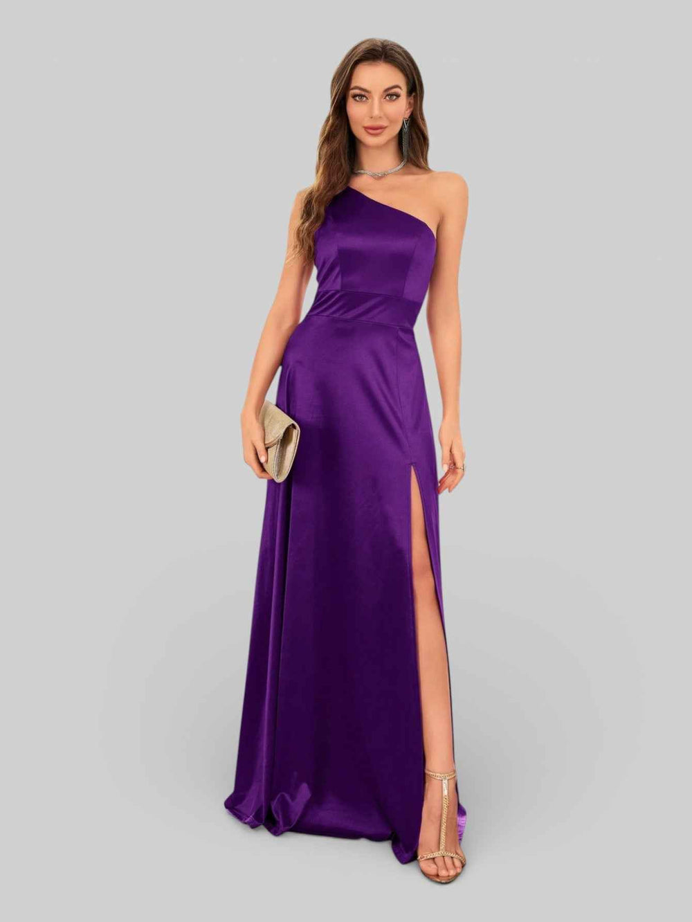Vestido de Festa Alça Única Juliana com Fenda