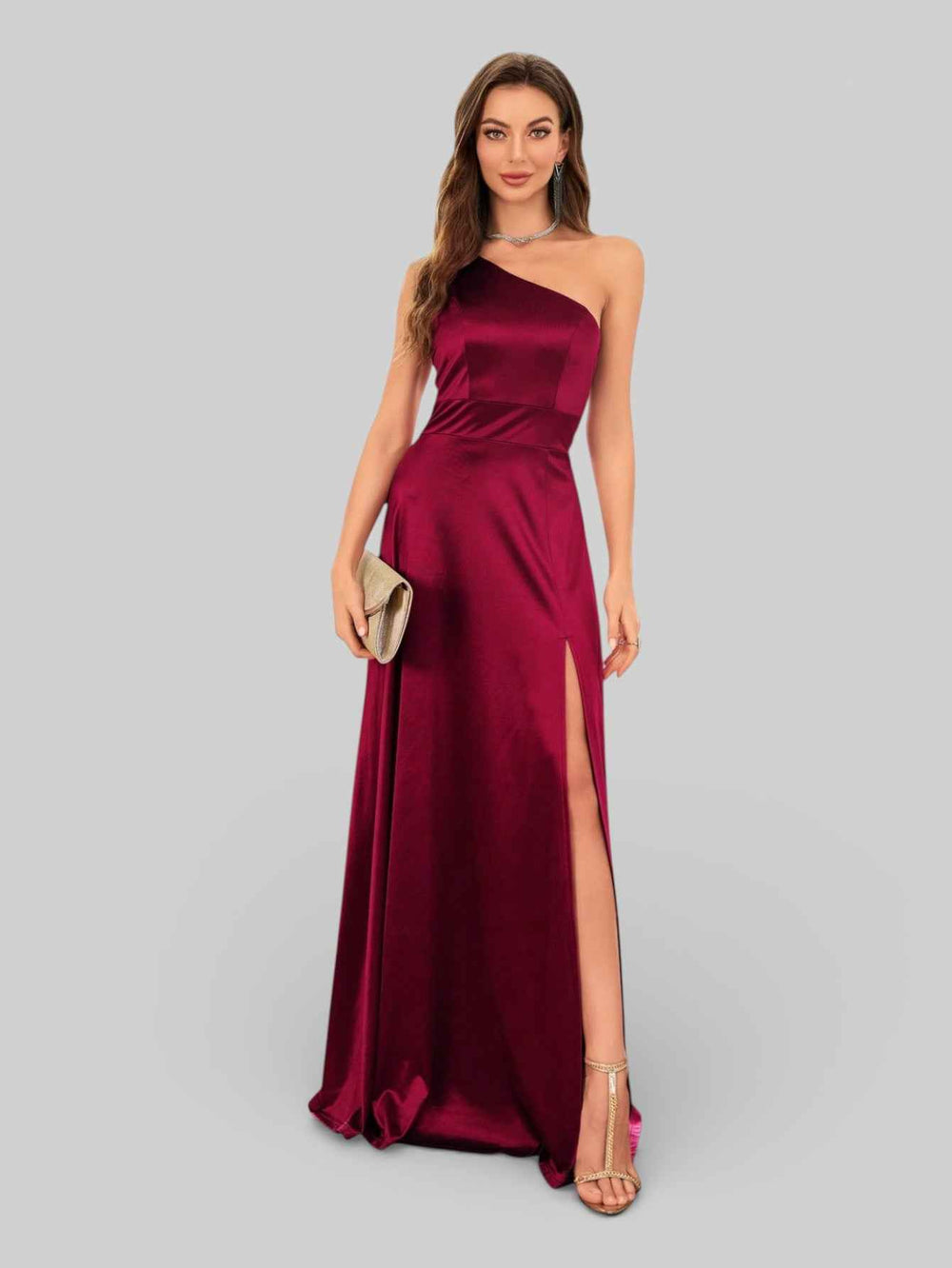 Vestido de Festa Alça Única Juliana com Fenda