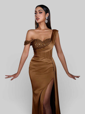 Vestido de Festa Alça Única Luxo Myllena Vox