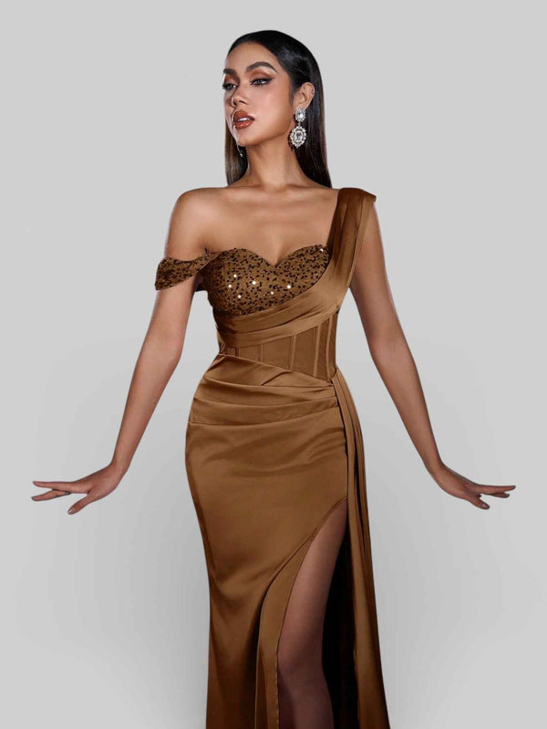 Vestido de Festa Alça Única Luxo Myllena Vox