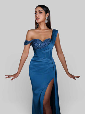 Vestido de Festa Alça Única Luxo Myllena Vox