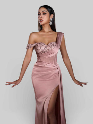Vestido de Festa Alça Única Luxo Myllena Vox