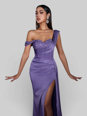 Vestido de Festa Alça Única Luxo Myllena Vox