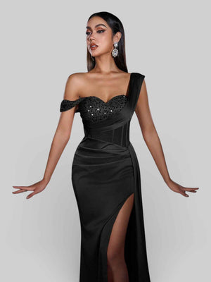 Vestido de Festa Alça Única Luxo Myllena Vox