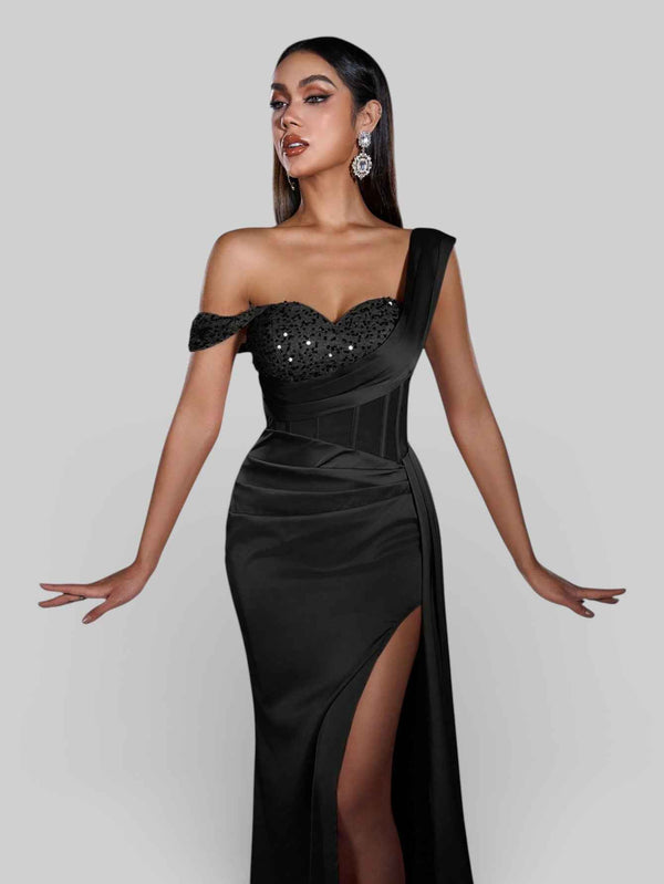 Vestido de Festa Alça Única Luxo Myllena Vox