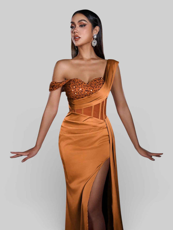 Vestido de Festa Alça Única Luxo Myllena Vox
