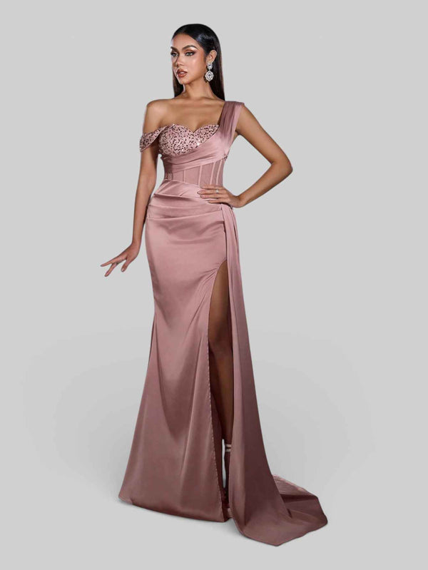 Vestido de Festa Alça Única Luxo Myllena Vox