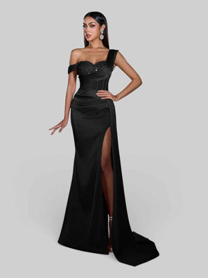 Vestido de Festa Alça Única Luxo Myllena Vox