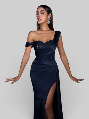 Vestido de Festa Alça Única Luxo Myllena Vox