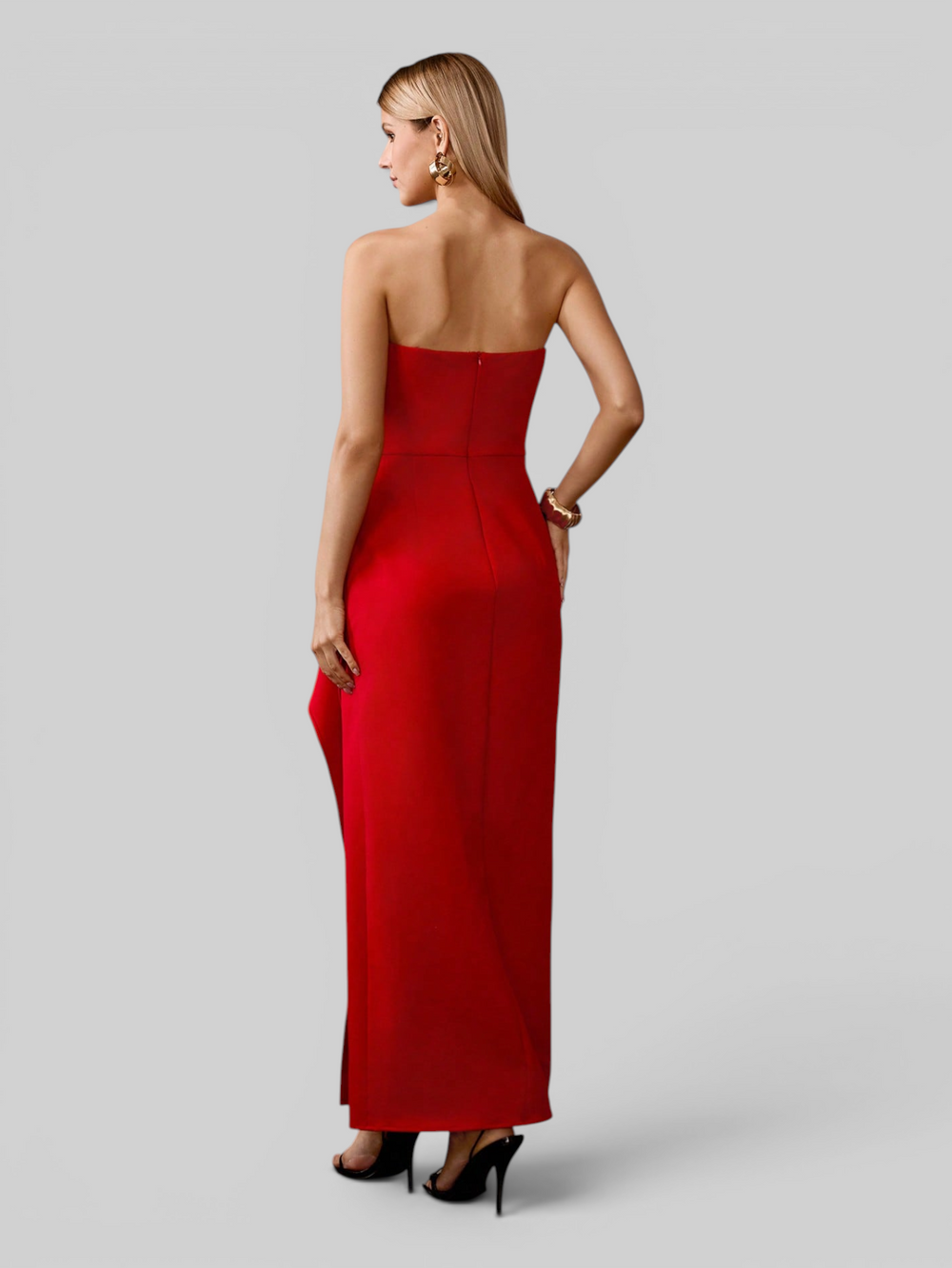 Vestido de Festa Casual com Fenda Clear