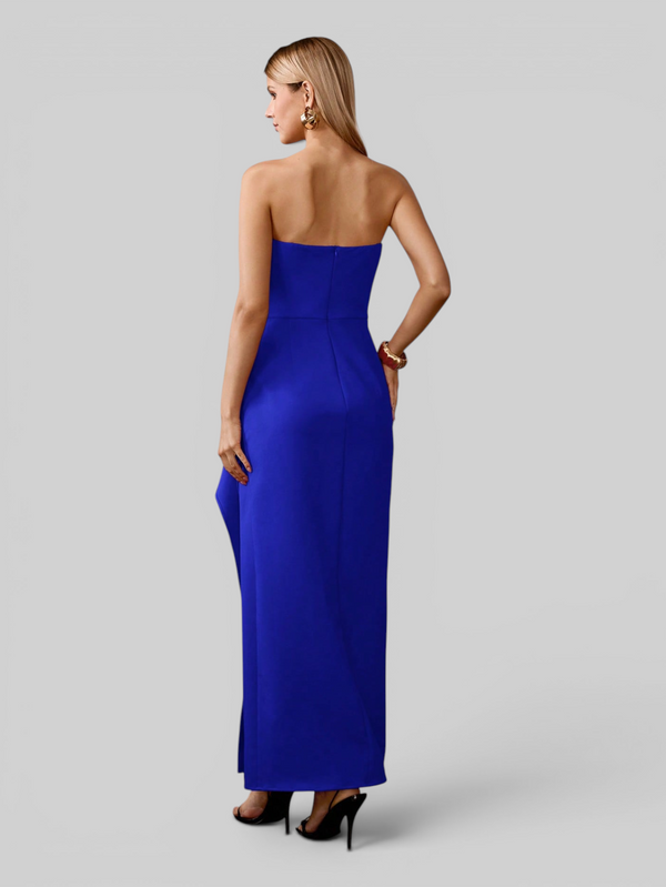 Vestido de Festa Casual com Fenda Clear
