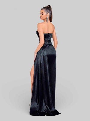 Vestido de Festa Corpete com Fenda Melina