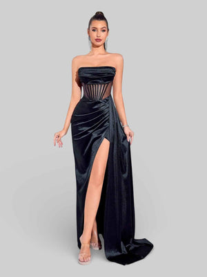 Vestido de Festa Corpete com Fenda Melina