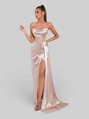 Vestido de Festa Corpete com Fenda Melina
