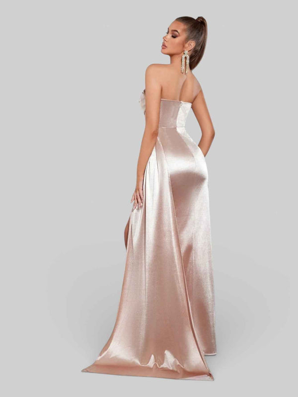 Vestido de Festa Corpete com Fenda Melina