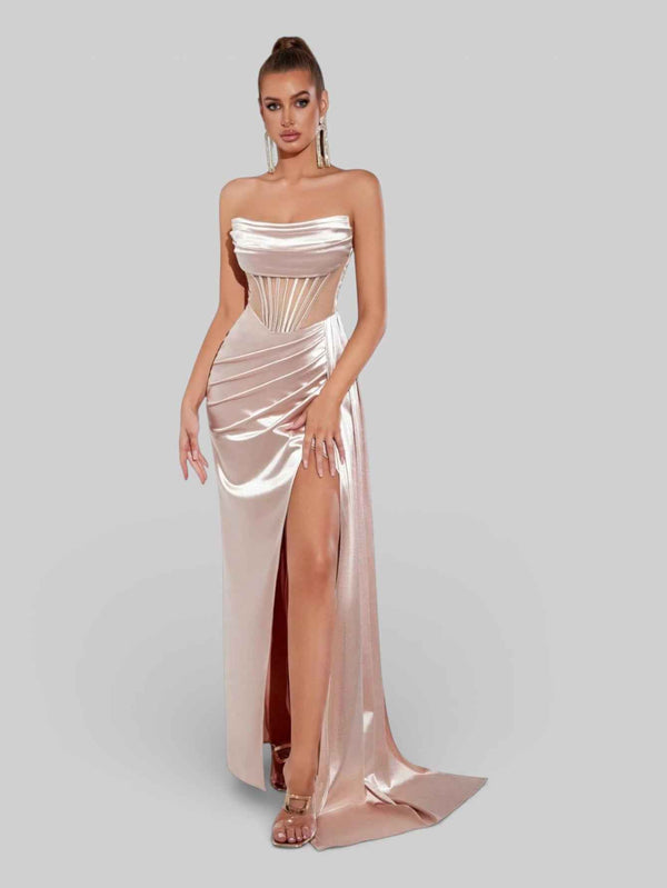 Vestido de Festa Corpete com Fenda Melina
