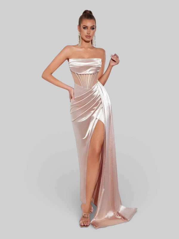 Vestido de Festa Corpete com Fenda Melina