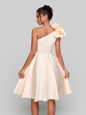 Vestido de Festa Curto Zibeline Alça Única Drape - Aurea Dress