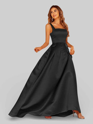 Vestido de Festa Gola Quadrada Acetinado