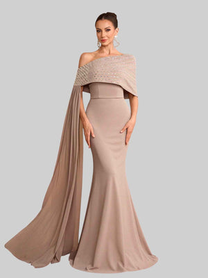 Vestido de Festa Longo 2 em 1 Capa Paetê Voluz