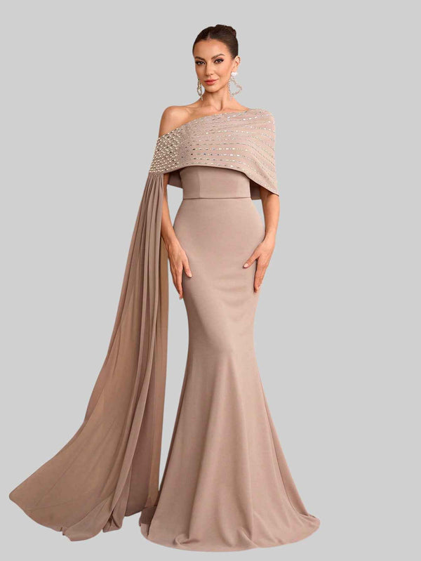 Vestido de Festa Longo 2 em 1 Capa Paetê Voluz
