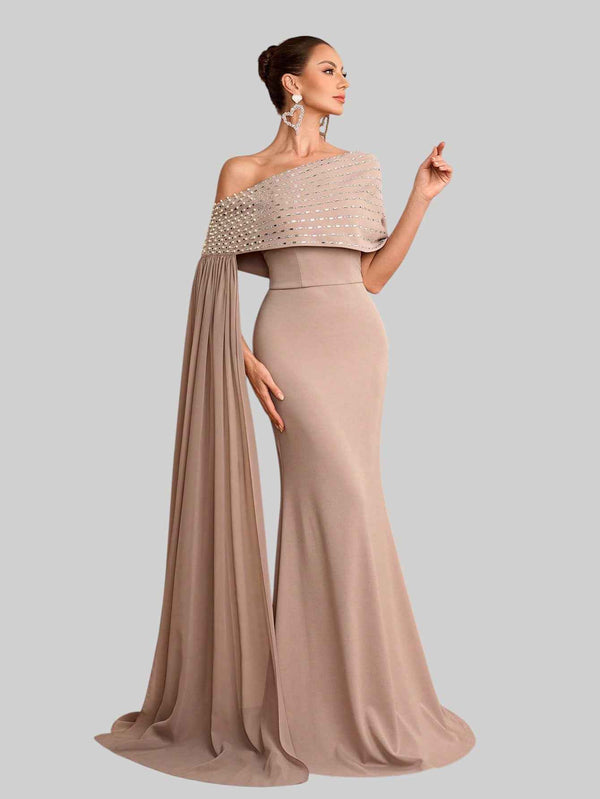 Vestido de Festa Longo 2 em 1 Capa Paetê Voluz