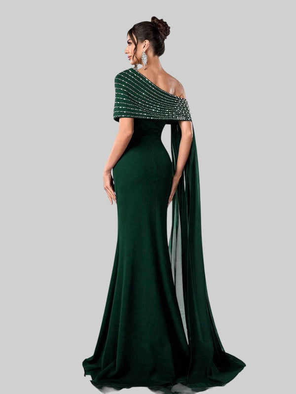 Vestido de Festa Longo 2 em 1 Capa Paetê Voluz