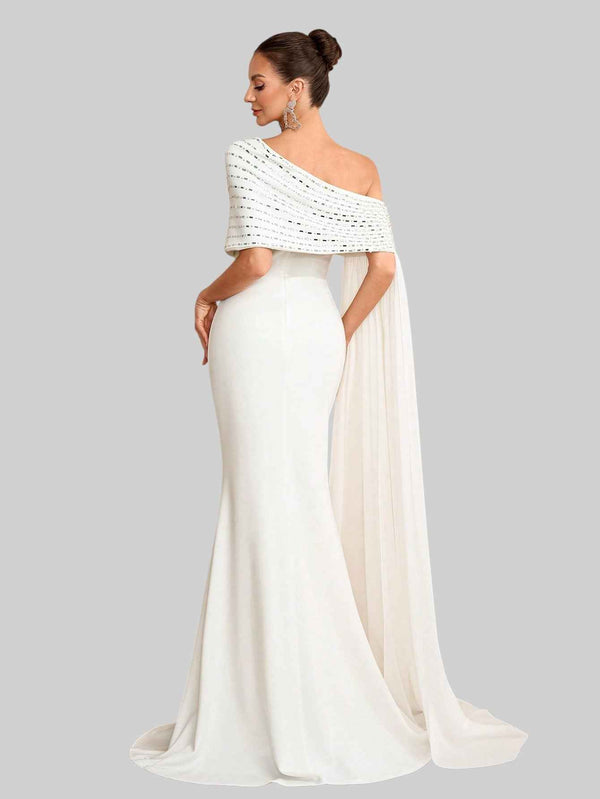 Vestido de Festa Longo 2 em 1 Capa Paetê Voluz