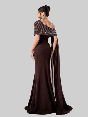 Vestido de Festa Longo 2 em 1 Capa Paetê Voluz