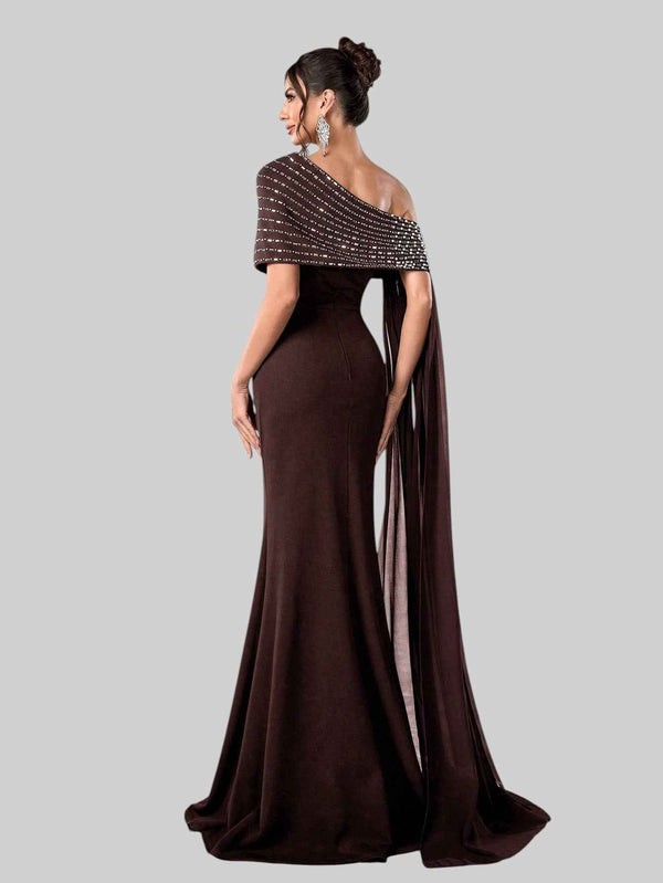 Vestido de Festa Longo 2 em 1 Capa Paetê Voluz