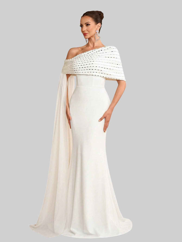 Vestido de Festa Longo 2 em 1 Capa Paetê Voluz