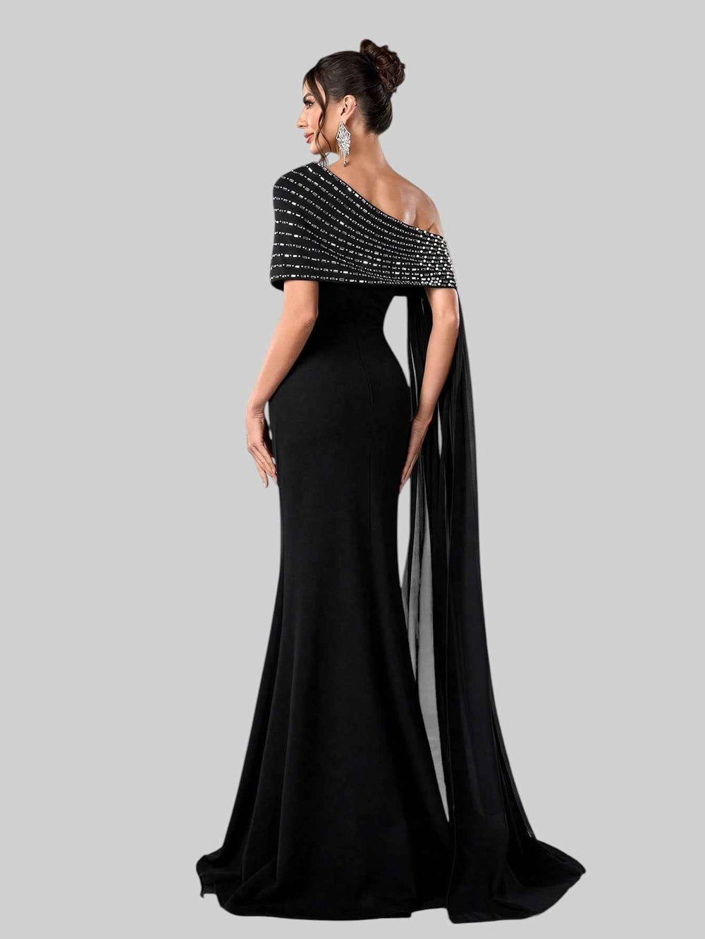 Vestido de Festa Longo 2 em 1 Capa Paetê Voluz