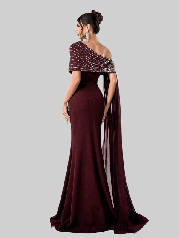 Vestido de Festa Longo 2 em 1 Capa Paetê Voluz