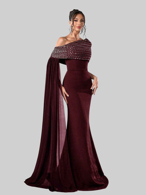 Vestido de Festa Longo 2 em 1 Capa Paetê Voluz