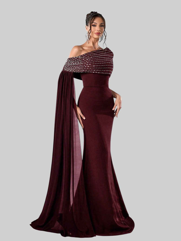 Vestido de Festa Longo 2 em 1 Capa Paetê Voluz