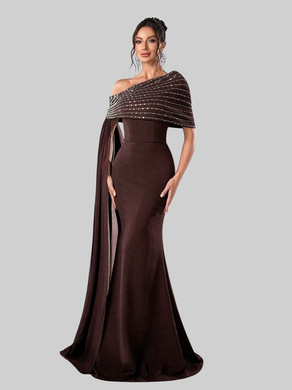 Vestido de Festa Longo 2 em 1 Capa Paetê Voluz